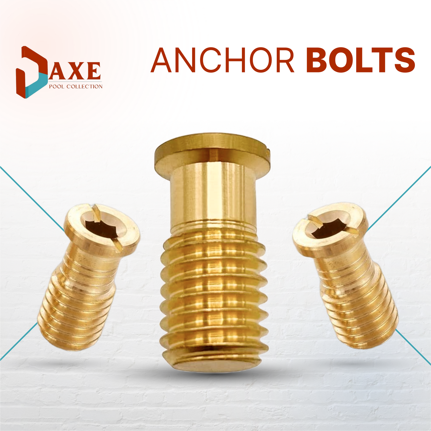 AXE Pool Safety Cover Threaded Brass Insert Screw Bolt for Anchor (10 /25 Pack)