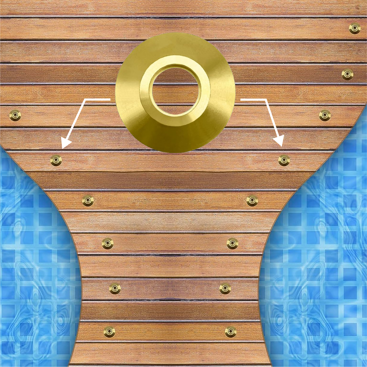 AXE - Swimming Pool Cover Brass Anchor Collar/Beauty Ring (10 Pack)