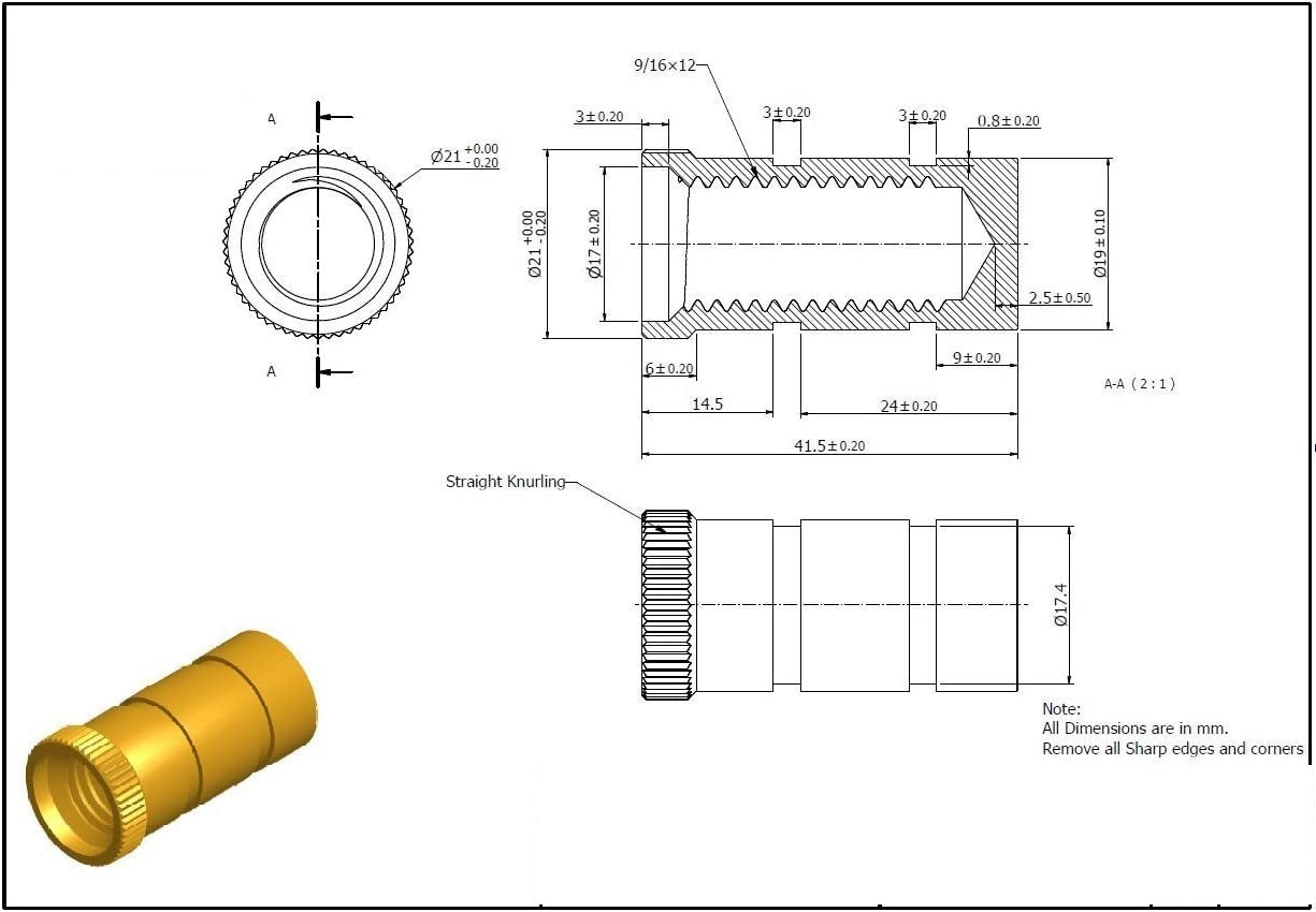 AXE Pool Safety Cover Threaded Brass Insert Screw Bolt for Anchor (10 /25 Pack)