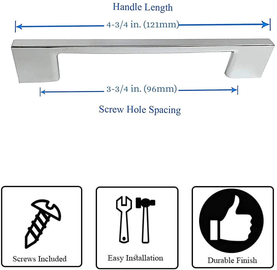Maui - Contemporary Solid Sleek Handle Pulls for Kitchen Cabinets & Drawers -Matte Black(10 Pack)