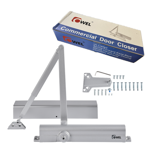 Heavy Duty/UL Listed Commercial Automatic Door Closer, Cast Aluminum Body & Steel Arm with Adjustable Speed, ANSI Certification and 3hours fire ratings