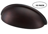 Maui - Drawer Bin Cup Pulls/Dresser Pulls for Cabinets Oil Rubbed Bronze 3inch (10 Pack)