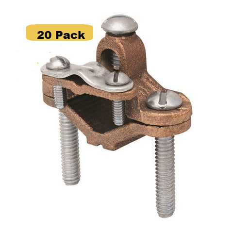 Pipe Ground Clamps for Armored Cable- Size 1/2 to 1" with clip (50 Pack)