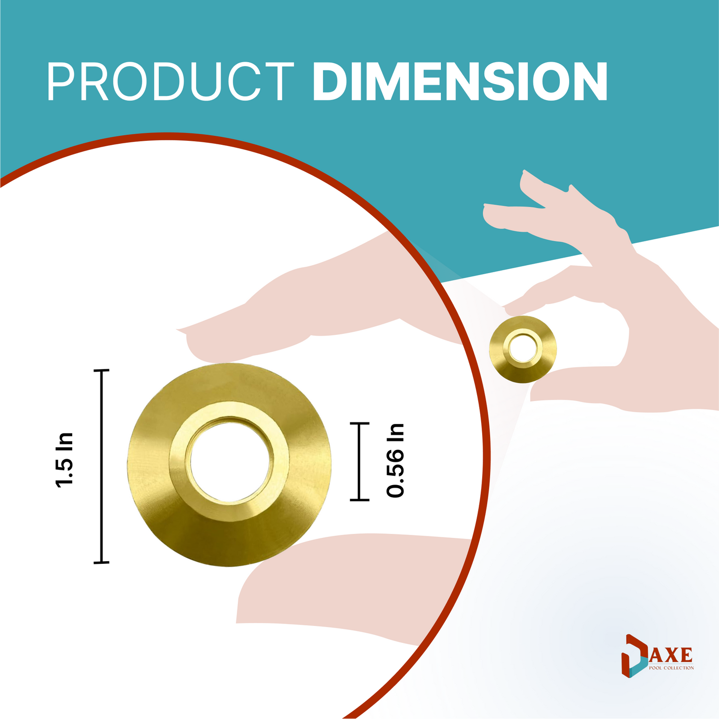AXE - Swimming Pool Cover Brass Anchor Collar/Beauty Ring (10 Pack)