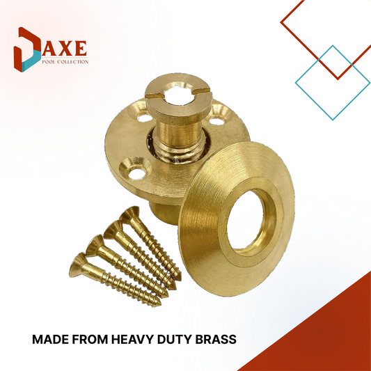 AXE -  Wood Deck Brass Anchor with Collar for Pool Safety Cover. Universal Replacement for In-ground Pool Safety Covers