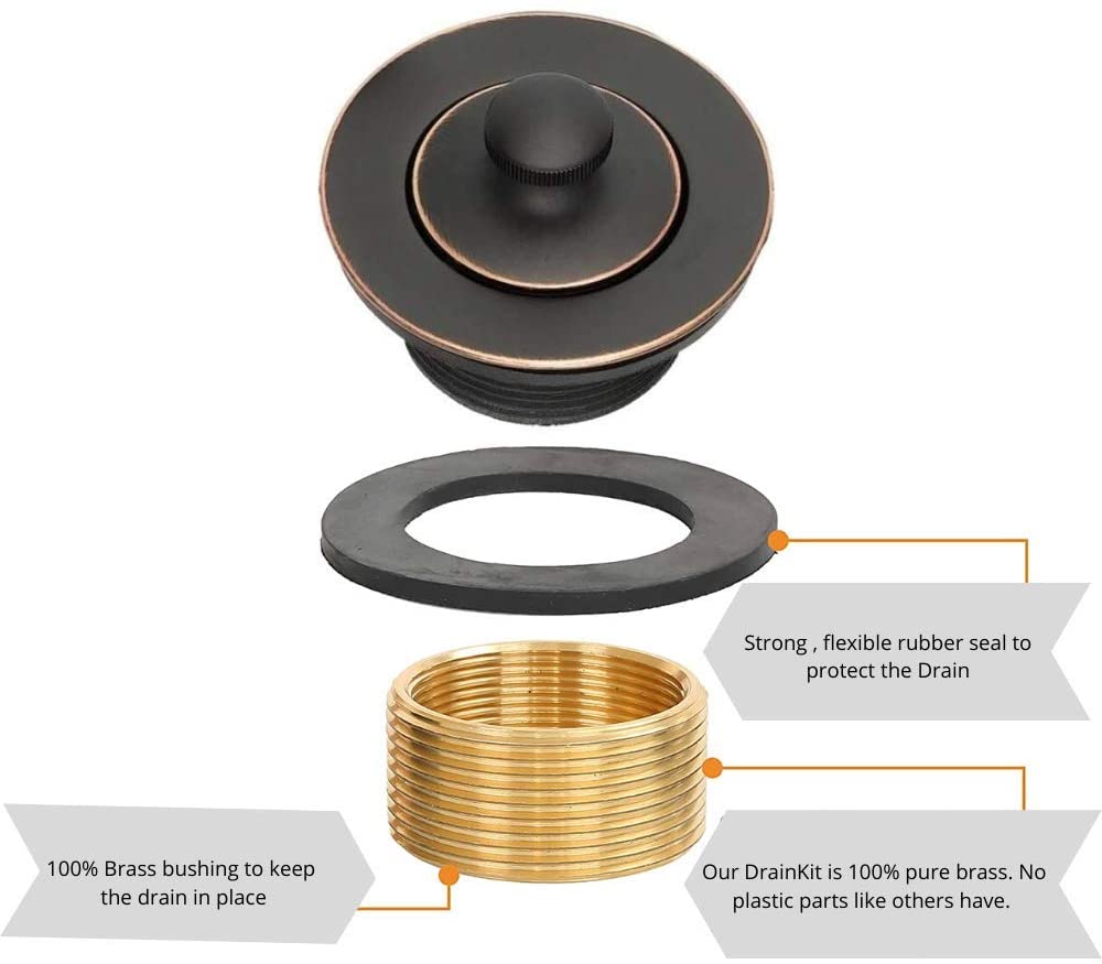 Maui - Bathtub Tub Drain Assembly, Conversion Kit, Trim Waste Overflow Face Plate (Lift & Turn Style))