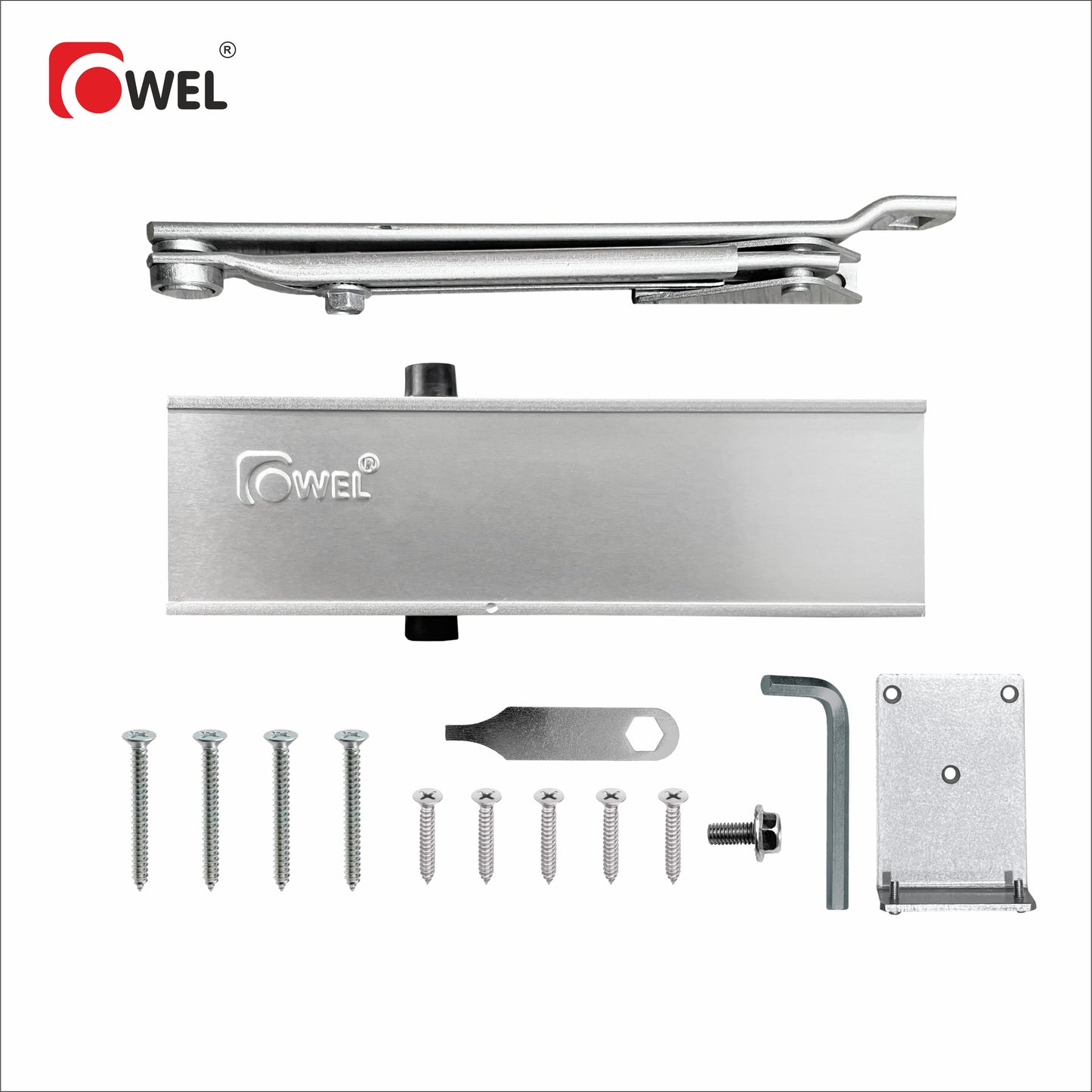 Modern & Sleek Adjustable Spring Hydraulic Auto Door Closer with Bracket