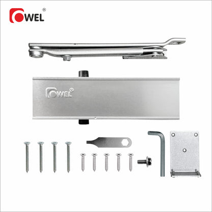 Modern & Sleek Adjustable Spring Hydraulic Auto Door Closer with Bracket