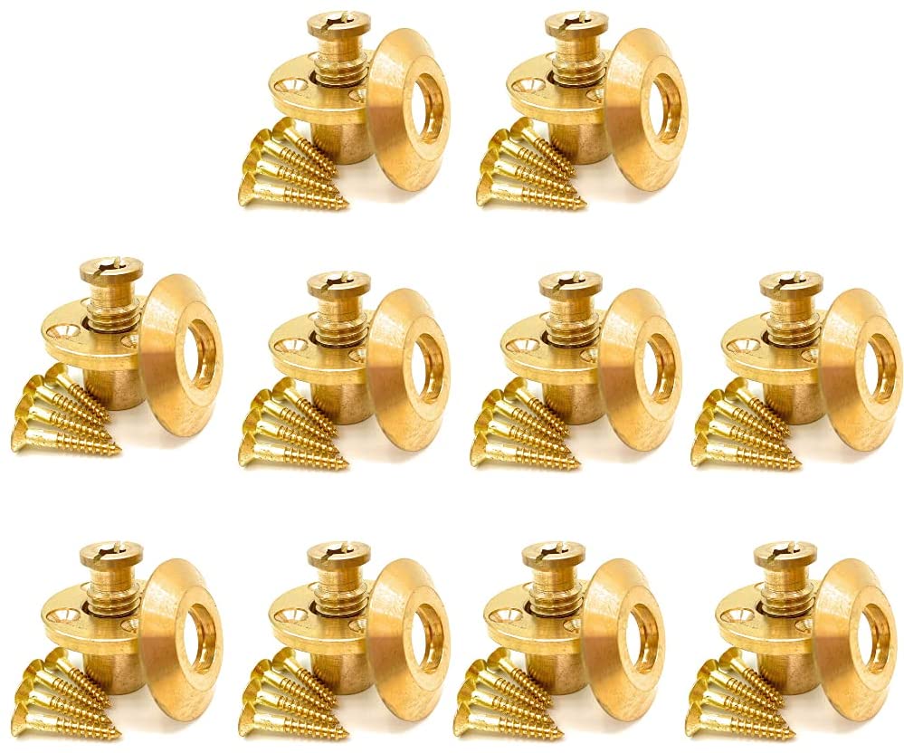 AXE -  Wood Deck Brass Anchor with Collar for Pool Safety Cover. Universal Replacement for In-ground Pool Safety Covers