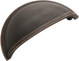 Maui - Drawer Bin Cup Pulls/Dresser Pulls for Cabinets Oil Rubbed Bronze 3inch (10 Pack)