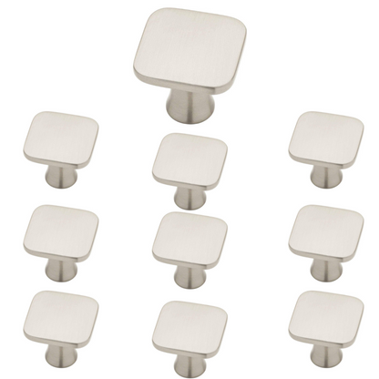 Maui - Modern and Sleek [Satin Nickel & Matte Black] Cabinet Hardware Knobs (10 pack)