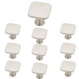 Maui - Modern and Sleek [Satin Nickel & Matte Black] Cabinet Hardware Knobs (10 pack)