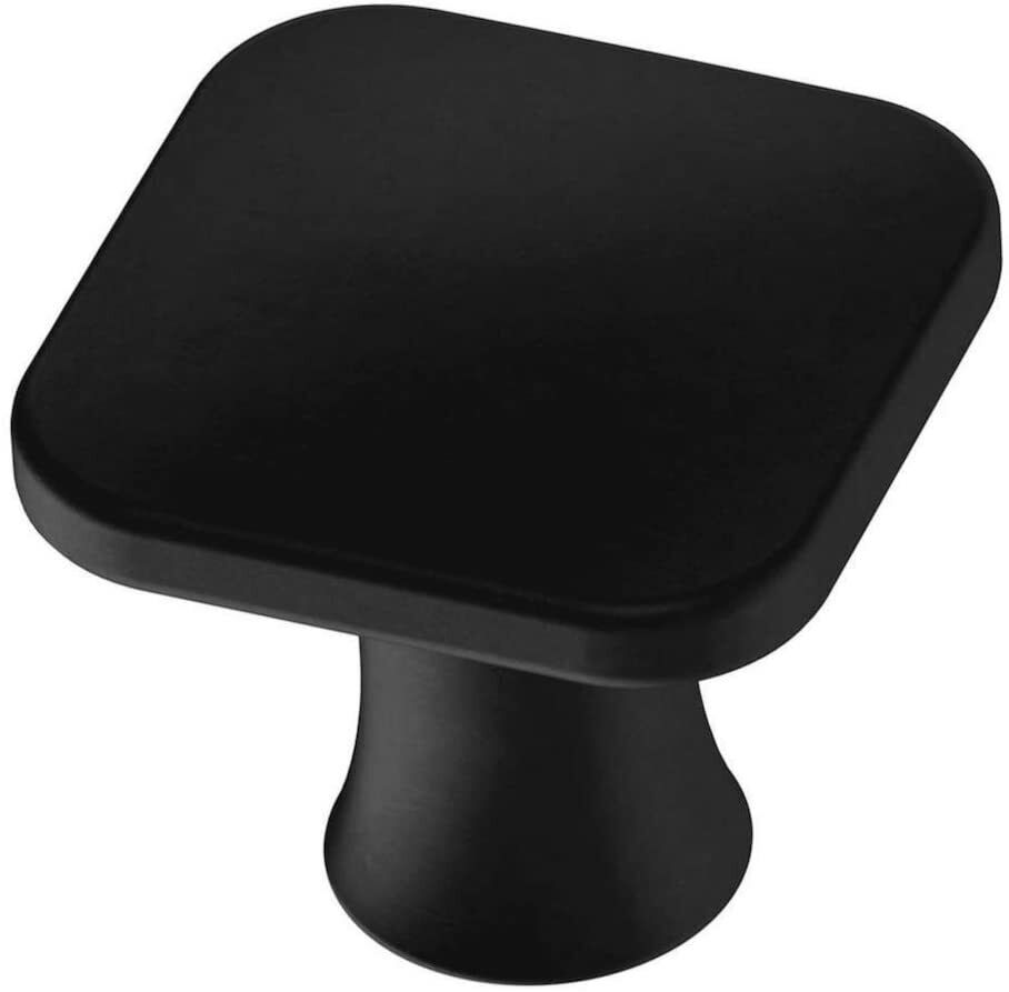 Maui - Modern and Sleek [Satin Nickel & Matte Black] Cabinet Hardware Knobs (10 pack)