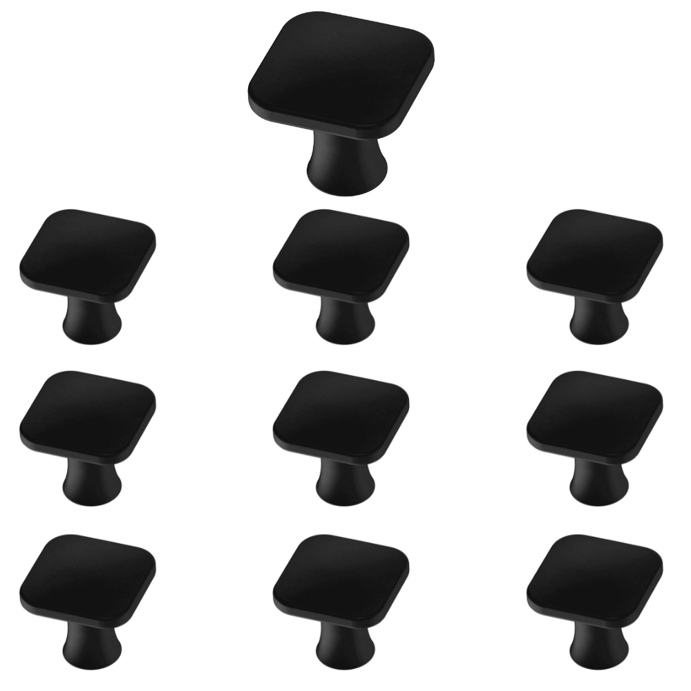 Maui - Modern and Sleek [Satin Nickel & Matte Black] Cabinet Hardware Knobs (10 pack)
