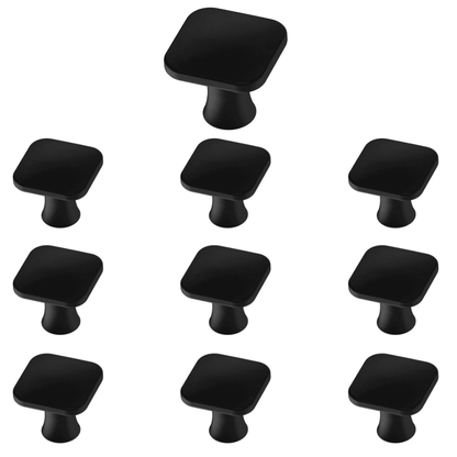 Maui - Modern and Sleek [Satin Nickel & Matte Black] Cabinet Hardware Knobs (10 pack)