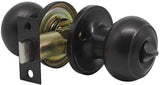 Maui - Privacy Door Knob (Tubular Bathroom Lock) Satin Nickel & Oil Rubbed Bronze