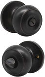 Maui - Privacy Door Knob (Tubular Bathroom Lock) Satin Nickel & Oil Rubbed Bronze