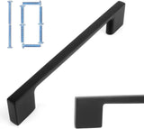 Maui - Contemporary Solid Sleek Handle Pulls for Kitchen Cabinets & Drawers -Matte Black(10 Pack)