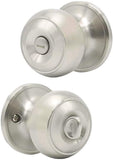 Maui - Privacy Door Knob (Tubular Bathroom Lock) Satin Nickel & Oil Rubbed Bronze