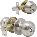 Maui - Privacy Door Knob (Tubular Bathroom Lock) Satin Nickel & Oil Rubbed Bronze