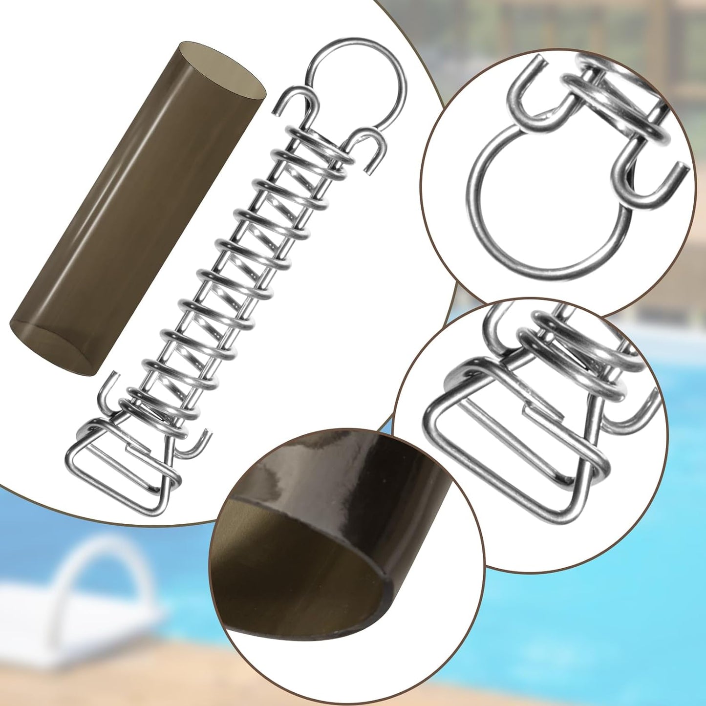 AXE - 8 Inch Swimming Pool Cover Stainless Steel Spring with D-Ring