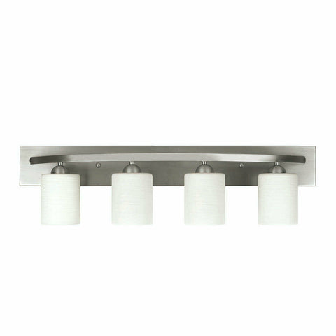 Vanity Bath Light Bar Interior Lighting Fixtures Modern Glass Shade - 4Lamps (Brushed Nickel)